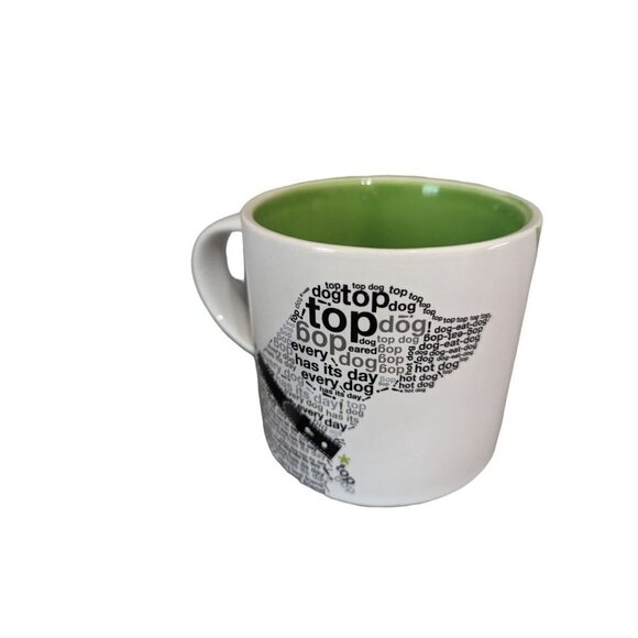 Enesco Wild About Words Retriever dog  Mug 14 OZ Dominique Vari  white green - Picture 5 of 9